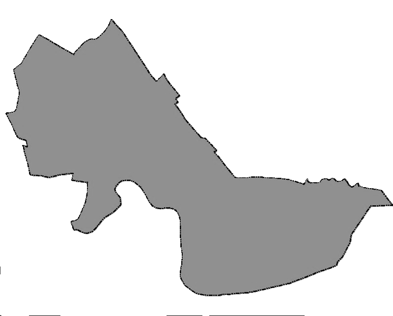 Image of the Cambridge, MA political boundary shaded in gray